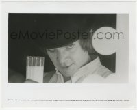 6b1207 CLOCKWORK ORANGE deluxe 8x10 still 1972 Kubrick classic, c/u of Malcolm McDowell with milk!