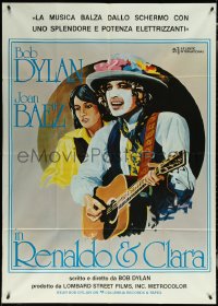 6b0262 RENALDO & CLARA Italian 1p 1978 great art of Bob Dylan with guitar & Joan Baez by Hadley!