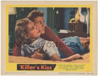 6b0501 KILLER'S KISS LC #2 1955 early Stanley Kubrick film noir, c/u of scared young lovers on bed!