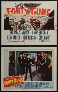 6b0591 FORTY GUNS 8 LCs 1957 Samuel Fuller, great images of Barbara Stanwyck & Barry Sullivan!