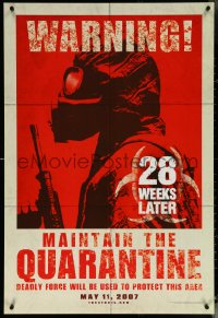 6c0644 28 WEEKS LATER teaser DS 1sh 2007 McCormack, Robert Carlyle, maintain the quarantine!