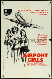 6c0648 AIRPORT GIRLS 25x38 1sh 1975 Cindy West, Rita Davis, Ginger Snaps, sexy hostesses!