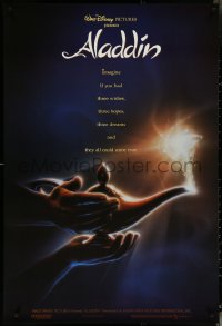 6c0650 ALADDIN DS 1sh 1992 classic Disney Arabian fantasy cartoon, John Alvin art of magic lamp!