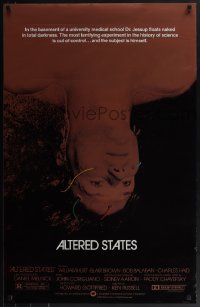 6c0653 ALTERED STATES foil 25x40 1sh 1980 William Hurt, Paddy Chayefsky, Ken Russell, sci-fi!
