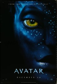 6c0661 AVATAR teaser DS 1sh 2009 James Cameron directed, Zoe Saldana, close-up image of Neytiri!