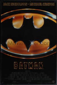 6c0669 BATMAN 1sh 1989 directed by Tim Burton, cool image of Bat logo, new credit design!