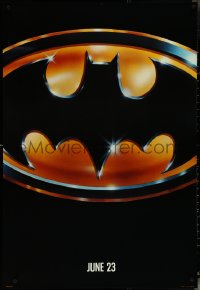 6c0670 BATMAN teaser 1sh 1989 directed by Tim Burton, cool image of Bat logo, matte finish!