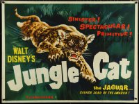 6c0059 JUNGLE CAT British quad 1960 Disney, art of jaguar, savage lord of the Amazon, ultra rare!
