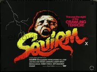 6c0102 SQUIRM British quad 1976 wild Drew Struzan horror art, the night of the crawling terror!