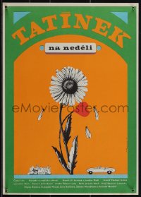 6c0179 TATINEK NA NEDELI Czech 12x16 1971 Jaroslav Mach, Machalek art of flower & heart!