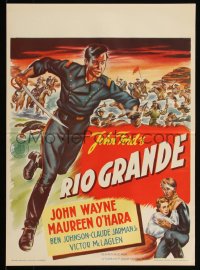 6c0173 RIO GRANDE Dutch 1952 artwork of John Wayne running with sword, directed by John Ford!