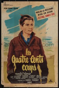 6c0187 400 BLOWS French 16x24 1959 Jean-Pierre Leaud as young Francois Truffaut by Boris Grinsson!