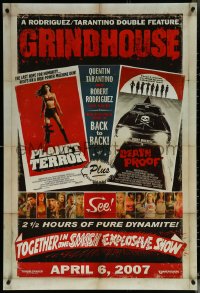 6c0761 GRINDHOUSE recalled advance DS 1sh 2007 Rodriguez & Tarantino, 2 1/2 hours of pure dynamite!
