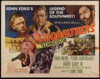 6c0383 3 GODFATHERS style A 1/2sh 1949 John Wayne in John Ford's Legend of the Southwest, ultra rare!