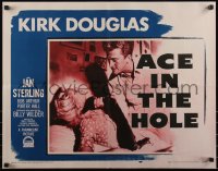 6c0385 ACE IN THE HOLE style A 1/2sh 1951 Billy Wilder classic, c/u of Kirk Douglas choking Jan Sterling!