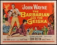 6c0390 BARBARIAN & THE GEISHA 1/2sh 1958 John Huston, art of John Wayne with torch & Eiko Ando!