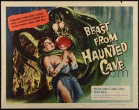 6c0393 BEAST FROM HAUNTED CAVE 1/2sh 1959 uncensored art of monster with its sexy near-naked victim!