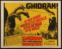 6c0425 GHIDRAH THE THREE HEADED MONSTER 1/2sh 1965 battles Godzilla, Mothra & Roda, rare!