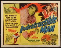 6c0444 INDESTRUCTIBLE MAN style B 1/2sh 1956 Lon Chaney Jr. as the monster who defies destruction!