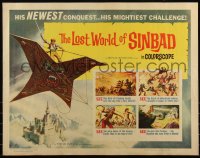 6c0460 LOST WORLD OF SINBAD 1/2sh 1965 Toho, Toshiro Mifune, art of man riding huge kite!
