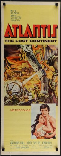 6c0129 ATLANTIS THE LOST CONTINENT insert 1961 George Pal sci-fi, cool fantasy art by Joseph Smith!