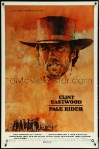 6c0852 PALE RIDER 1sh 1985 close-up artwork of cowboy Clint Eastwood by C. Michael Dudash!