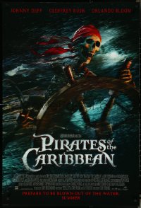 6c0863 PIRATES OF THE CARIBBEAN advance DS 1sh 2003 Curse of the Black Pearl, skeleton at the wheel!