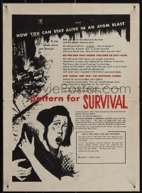 6c0195 PATTERN FOR SURVIVAL 14x19 special poster 1960s how YOU can stay alive in an atom blast!