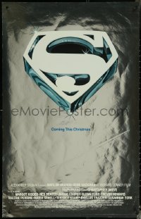 6c0959 SUPERMAN foil advance 25x40 1sh 1978 DC superhero Reeve, Coming This Christmas!