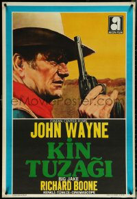 6c0549 BIG JAKE Turkish 1973 great different artwork of John Wayne with revolver!