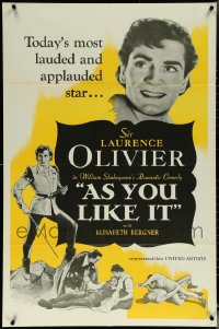 6d0221 LOT OF 58 FOLDED AS YOU LIKE IT R49 ONE-SHEETS R1949 Sir Laurence Olivier & Shakespeare!