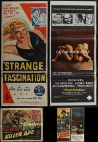 6d0204 LOT OF 5 FOLDED MISCELLANEOUS POSTERS 1940s-1970s great images from a variety of movies!
