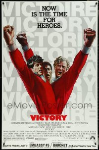 6d0557 LOT OF 9 UNFOLDED VICTORY HALF SUBWAY POSTERS 1981 Sylvester Stallone, Michael Caine, Pele!