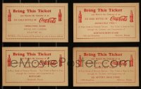 6d0548 LOT OF 4 COCA-COLA 1930S COUPON 1-CENT POSTCARDS 1930s bring this ticket to get a free Coke!