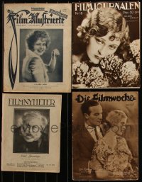 6d0175 LOT OF 4 GERMAN MOVIE MAGAZINES 1920s-1930s covers with Clara Bow, Emil Jannings & more!