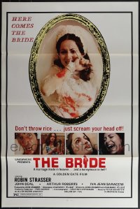 6d0871 LOT OF 17 FORMERLY TRI-FOLDED BRIDE ONE-SHEETS 1974 don't throw rice, scream your head off!