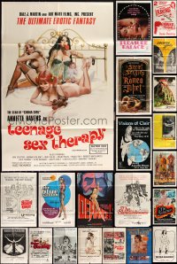 6d0248 LOT OF 29 FOLDED SEXPLOITATION ONE-SHEETS 1970s-1980s sexy images with partial nudity!