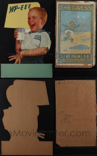 6d0021 LOT OF 2 MISCELLANEOUS OVERSIZED ITEMS 1920s & 1950s kid drinking milk & guy on the beach!