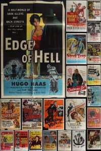6d0216 LOT OF 88 FOLDED 1950S ONE-SHEETS 1950s great images from a variety of different movies!