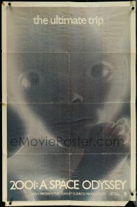 6f0735 2001: A SPACE ODYSSEY 1sh R1974 Stanley Kubrick, c/u of star child, the ultimate trip!