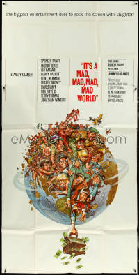 6f0356 IT'S A MAD, MAD, MAD, MAD WORLD 3sh 1964 great art of entire cast on Earth by Jack Davis!