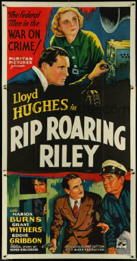 6f0361 RIP ROARING RILEY 3sh 1935 Lloyd Hughes & other federal men in the war on crime, rare!