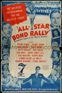 6f0282 ALL-STAR BOND RALLY 40x60 1945 Frank Sinatra, Harpo Marx, Bing Crosby & more, ultra rare!