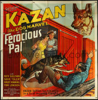 6f0303 FEROCIOUS PAL 6sh 1934 art of Kazan the Dog Marvel knocking bad guy off train, ultra rare!