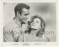 6f1423 DR. NO 8x10.25 still 1963 c/u of Sean Connery as James Bond smiling down at Ursula Andress!