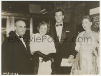 6f1506 GIANT candid 7.25x9.5 still 1956 Rock Hudson & wife Gates with Ginsberg & Mesta at premiere!