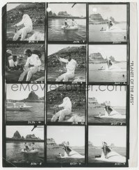 6f1544 PLANET OF THE APES 8.25x10 contact sheet 1968 Charlton Heston & astronauts when they land!