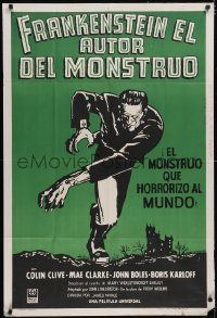 6f0333 FRANKENSTEIN Argentinean R1960s great full-length art of monster Boris Karloff, ultra rare!