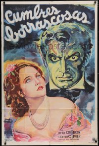 6f0345 WUTHERING HEIGHTS Argentinean R1940s different Venturi art of Laurence Olivier & Oberon!