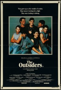 6f0395 OUTSIDERS Aust 1sh 1982 Coppola, S.E. Hinton, Howell, Dillon, Macchio, Swayze, Lowe, Estevez